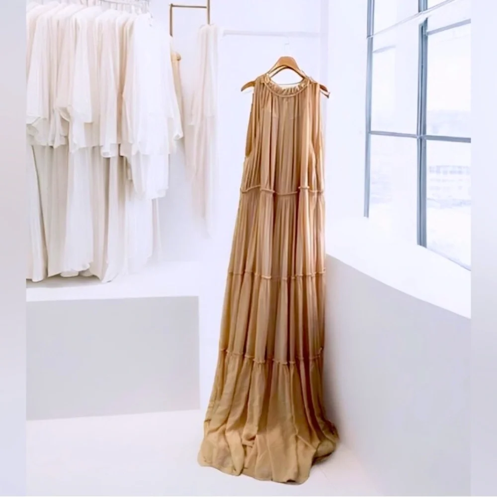 $600 Derek Lam Tan Maxi Dress - Picture 1 of 12